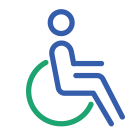 Graphic of wheelchair symbol