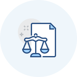 Graphic of document and legal scales