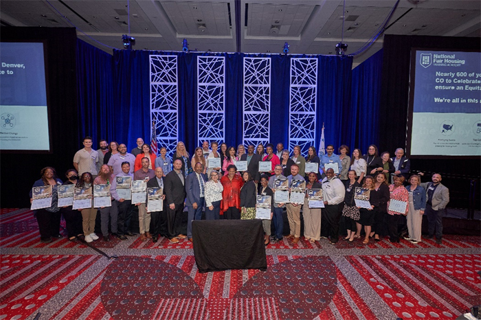 [Award recipients gathered on August 30 and 31st in Denver, Colorado, at the Fair Housing Leadership Conference: Building an Equitable Future. HUD hosted the conference in honor of the 55th anniversary of the passage of the Federal Fair Housing Act, convening its Fair Housing Initiatives Program (FHIP) and Fair Housing Assistance Program (FHAP) partners for the first national FHEO in-person conference since 2018.]