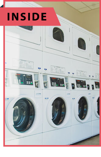 An image of a shared laundry room, representing the Inside ispectable area.