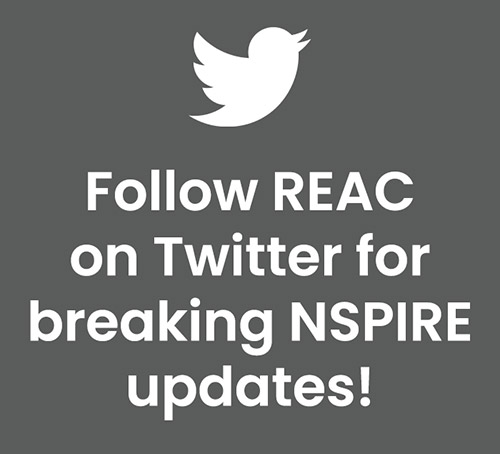 Follow REAC on Twitter for breaking NSPIRE updates!