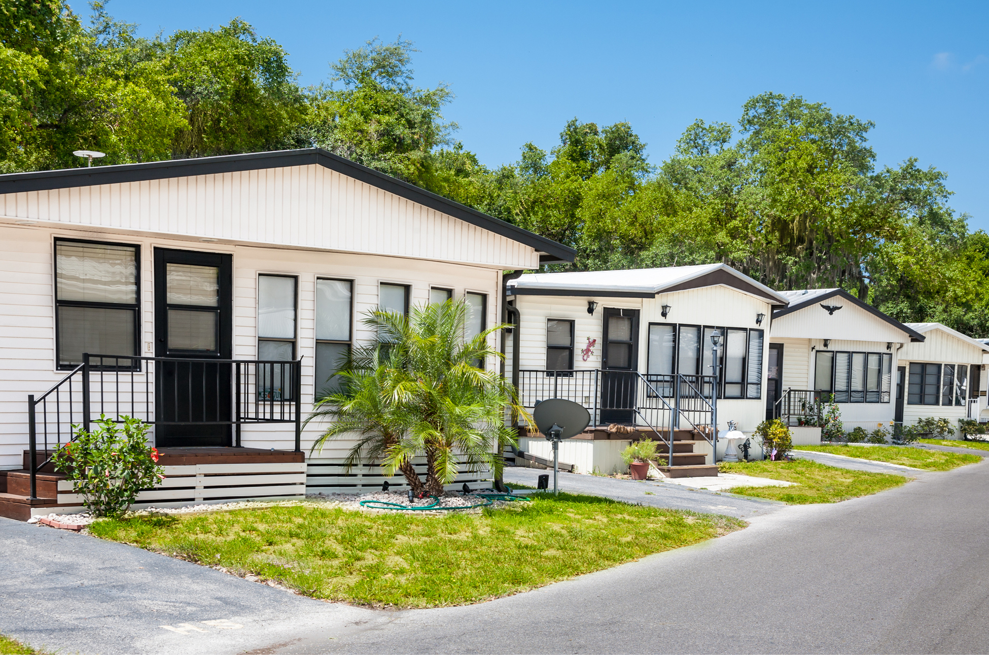 [A row of new manufactored homes]